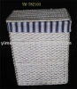 white high quality willow laundry basket pop-up hamper