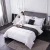 White hotel embroidered three lines bedding set polyester comforter set