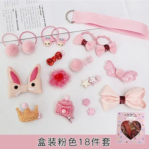 Wholesale 18 piece Baby Girls Crown Hair Clip Princess Headdress Cute Head Rope Children Fashion Accessory Set