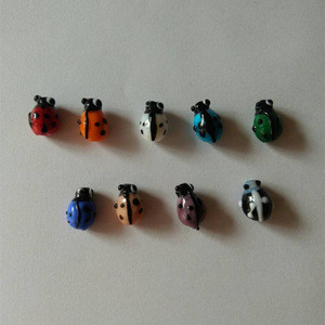 Wholesale 9*11mm multicolored ladybug lampwork glass beads