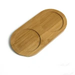 Wholesale bamboo wooden with 2 inside holes tray for seasoning bottle holder