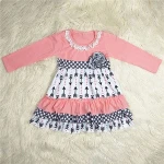 Wholesale childrens boutique clothing printed two pieces organic baby clothing set