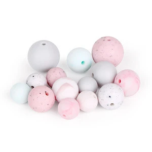 Wholesale China Supplier Custom BPA Free Soft Silicon Baby Teething Round Beads 20 mm