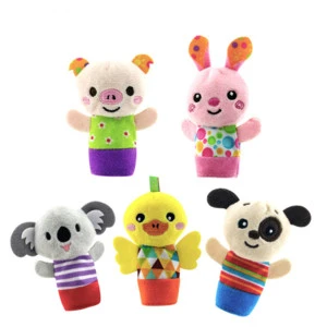 Wholesale custom children&#39;s plush toys finger dolls to appease toy finger puppets