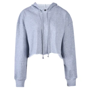 Wholesale Custom Plain Girls Pull Over Crop Top Sweatshirts Hoodies For Women