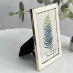 Wholesale Customised Gold Metal Glass Desk Bracket  Decorate Pressed Flowers Epoxy Photo Picture Frame