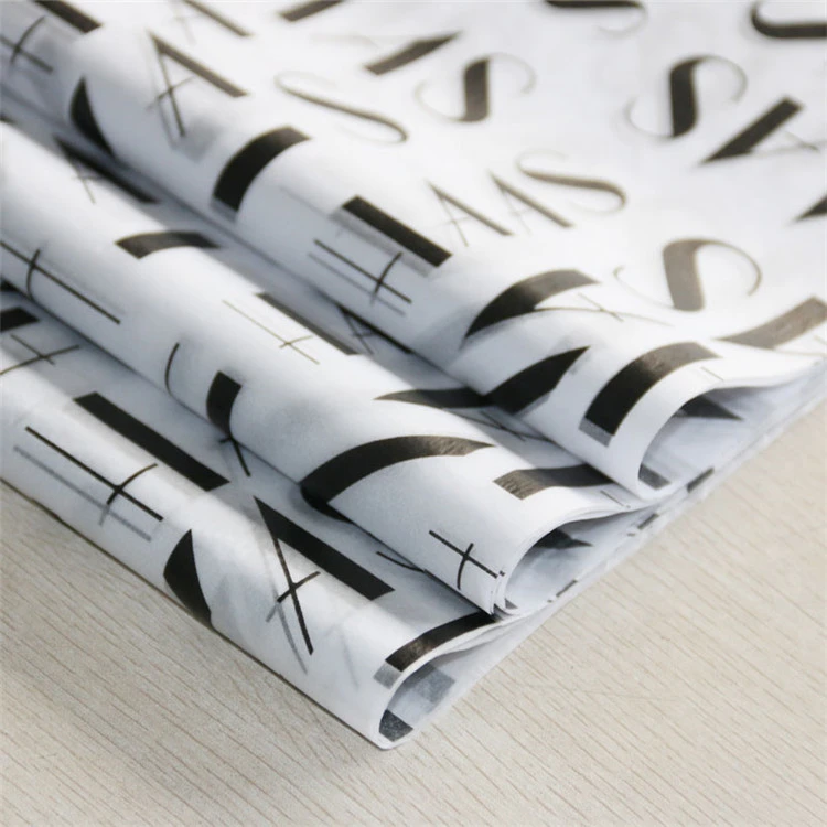 Wholesale Customized Tissue Paper Brand Name Printed Wrapping tissue paper for Garment/ Flowers/Book