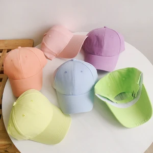 wholesale kids cotton plain candy color baseball caps children baseball hat