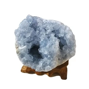 Wholesale natural Crystal healing stone blue celestite crystal geode cluster for decoration