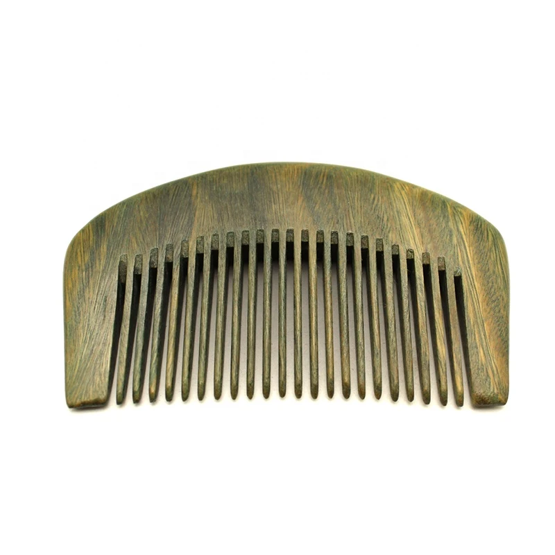 Wholesale pocket size barber green sandalwood beard grooming comb
