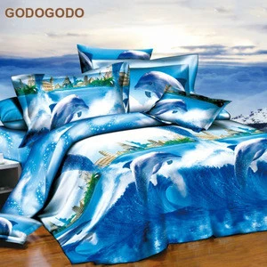 Wholesale Price Confortable 4Pcs Bed Sheet Full Size 3D Animal Prints 100% Polyester Bedding Set