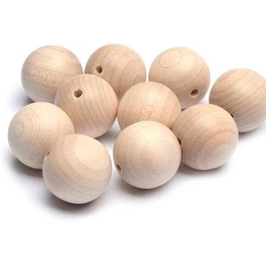 Wholesale Unvarnished Wooden Beech Wood Beads 25mm