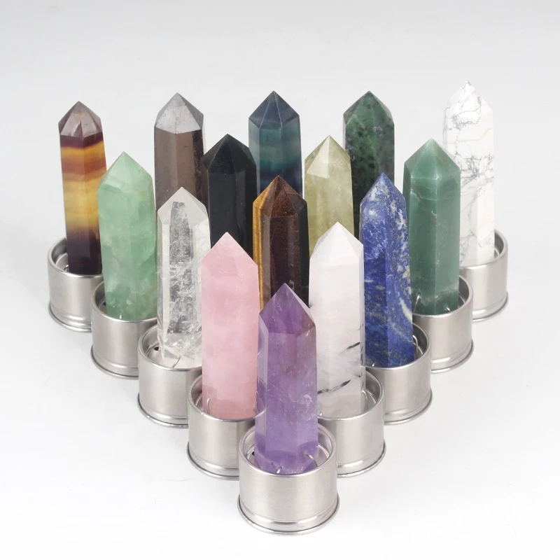 Wholesale Various Natural mineral Healing Clear Rose Quartz Crystal Wand Point Hot sale products