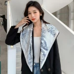 Wholesale women summer luxury Printed shawl Soft Silk Small Square Neck Tie Scarf