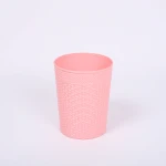 Wicker Shape Surface 6.3l Round Waste Plastic Trash Bin Can Plastic Waste Bin