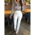Import Women Autumn Cotton Casual Tight Fit Leg Opening Split High Waist Pants Trousers Casual Office Lady Women Palazzo Pants from China