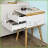 Wood End Table Side Table Bed Side Table with 2 Drawers Homex-BSCI Factory