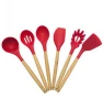wooden cooking kitchen accessories set kitchen silicone utensil set