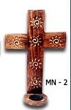 Wooden Cross Candle Stand Candle Stick Holder