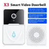 X3 Smart Video Door Bell 2.4GHz Two-way WiFi Wireless Rechargeable 1080P HD Doorbell Security Camera Monitor Voice Change