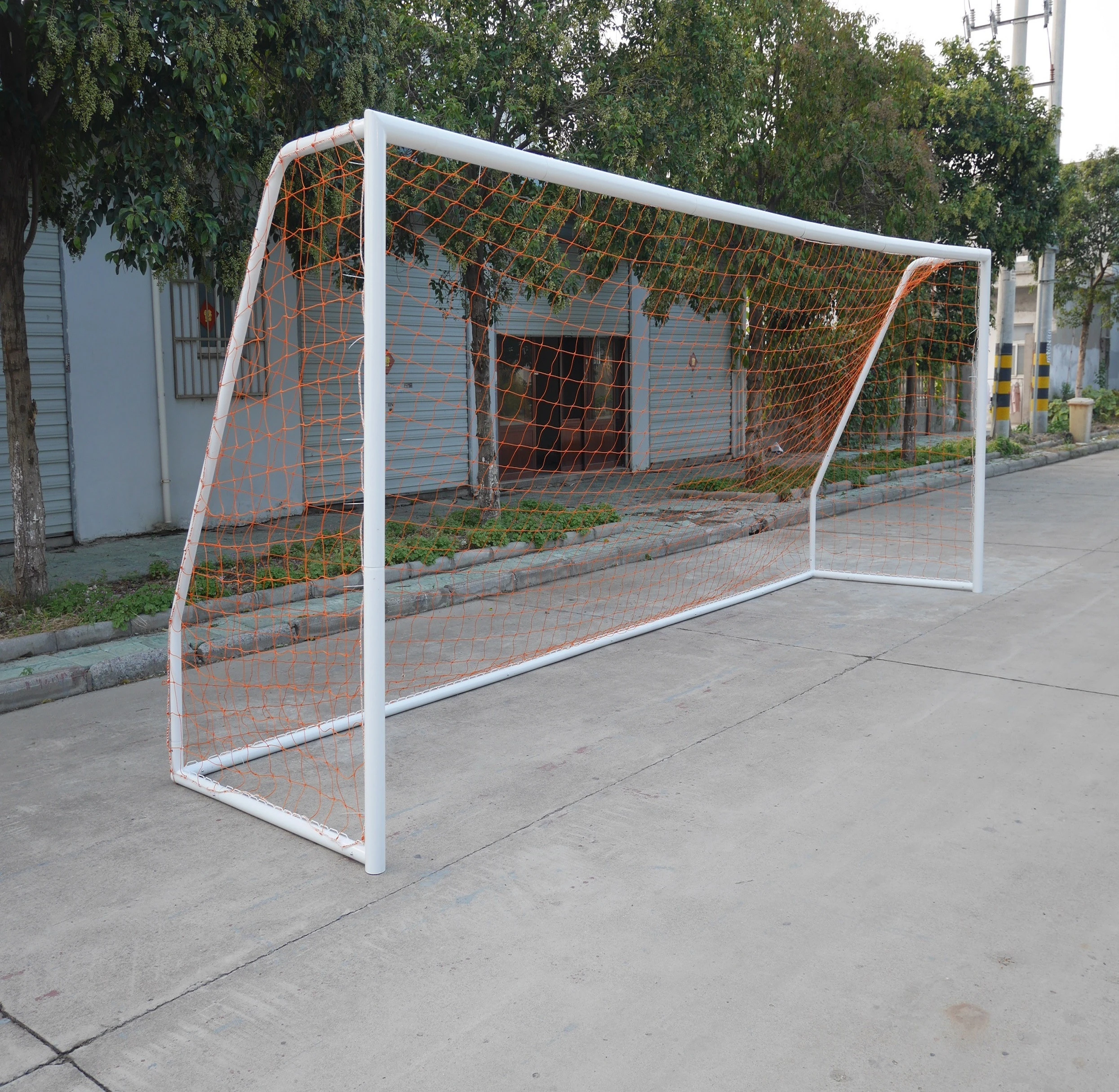 XY-G300D Hot Sale New Design 10ft x 6.5ft Full size Popular Foldable Metal assemble football soccer goal post with Net