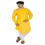 Yellow Cotton casual Wear Pattern Kurta Pajama set