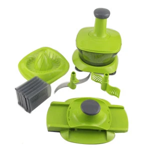 YJ 121425 Eco-friendly Multi Kitchen Helper Vegetable Slicer Cutter Salad Spinner Set