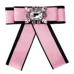 YWMT New Wholesale fabric bow brooch Jewelry Tussores Crystal Silk bowtie brooch For Women