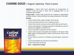 CUISINE GOLD : Organic Optimize  Plant Cuisine