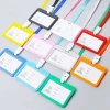 Economic Horizontal PP Plastic ID Card Badge Holder-Double Sides Clear