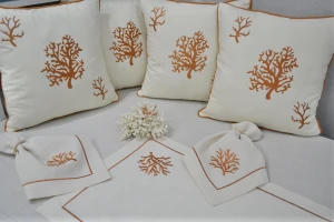 Coral Tablecloth Set & Pillowcase