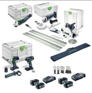BEST SALE COMPLETE SETS New Festools 18v 5 Piece Brushless 2 X 5.2ah Ultimate Builders Combo Kit