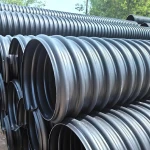 DN300 HDPE Steel Belt Reinforced Flexible Durable Spiral Corrugated Drainage Pipe for Wastewater Treatment