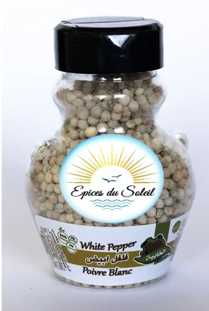 White pepper grains - Bottle 120 gr