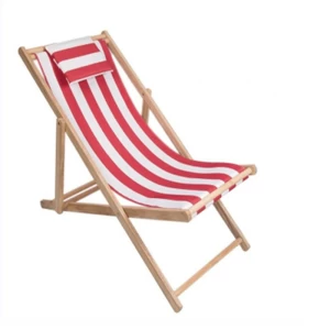 Portable beach canvas recliner outdoor folding chair