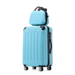 Custom Luxury Travel 28 Inch ABS Frosted Hard Shell Makeup Trolley Suitcase Luggage Set for Girls