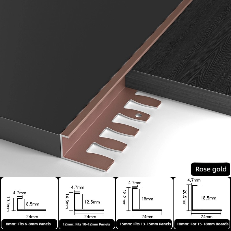 Buy Floor & Wall External Corner Aluminum Tile Edge Trim – L‑shaped ...
