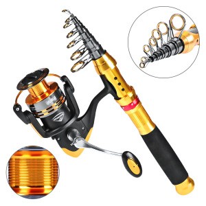 100% 1.8m carbon fiber fishing rods with spinning fishing reel