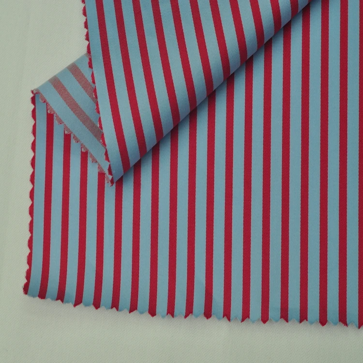100 cotton high quality  yarn-dyed strip shirting fabric OF liquid ammonia finishing