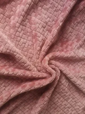 100% Polyester Fashion Cozy Flannel Fleece Fabric Jacquard Corn Design 3D Embossed Warm Winter