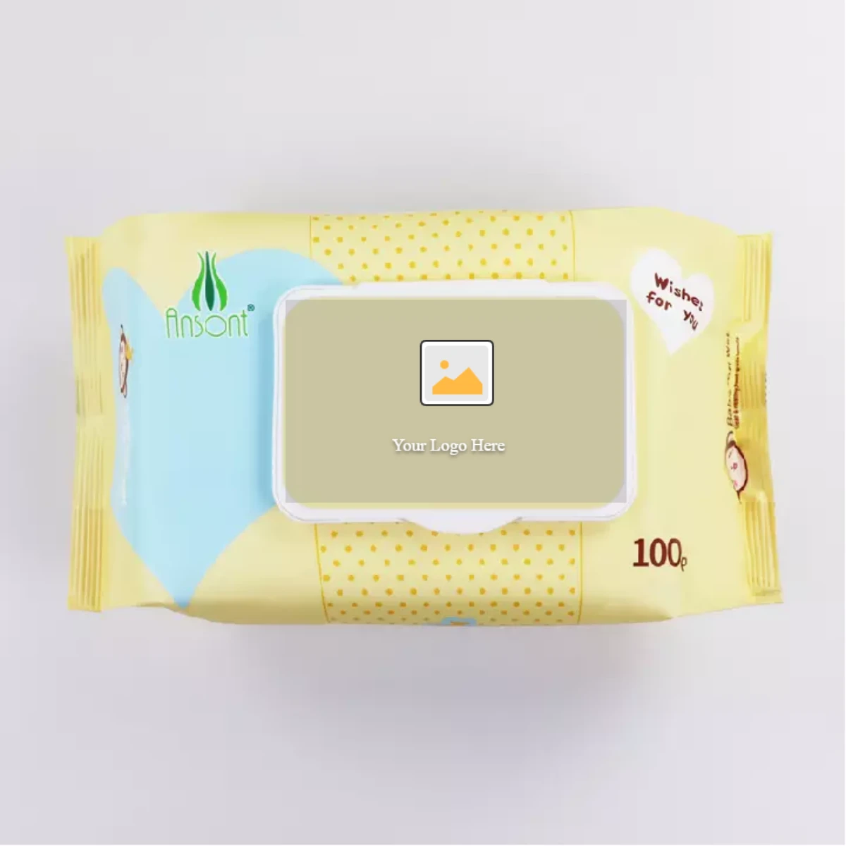 100Pcs Biodegradable Unscented Eco Friendly Organic Wet Cleaning Cotton Plant Wet Baby Wipes