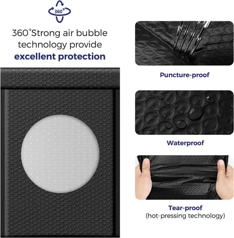 10.5*16 Black Printed For Clothing Shipping Packing Courier Padded Envelope Custom Shipping Poly Mailing Bags Bubble Mailers