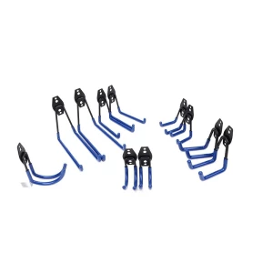 12 pack blue small J heavy duty wall mount storage metal hooks for clothes hanger