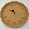 12.4&quot; fancy molded 3d wall clock  wooden decorative cork clock  creative office clock