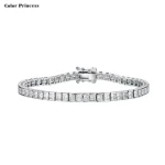 14K gold dainty zircon tennis bracelet 3mm cubic zirconia Sterling silver tennis bracelet
