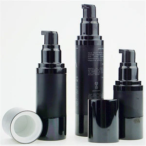 15ml 30ml 50ml 80ml 100ml matte black airless pump bottle aluminium plastic bottles for cosmetic packaging