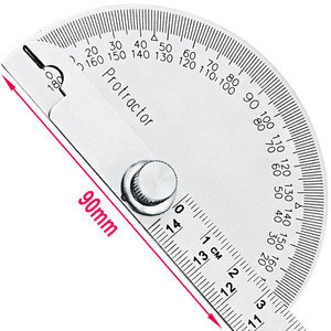 Buy 180 Degree Angle Ruler Stainless Steel Round Head Rotary Protractor ...