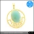 Import 18k Gold Plated Stainless Steel Jewelry Sets Green Jade Imitation Pendant and Stud Earrings from China