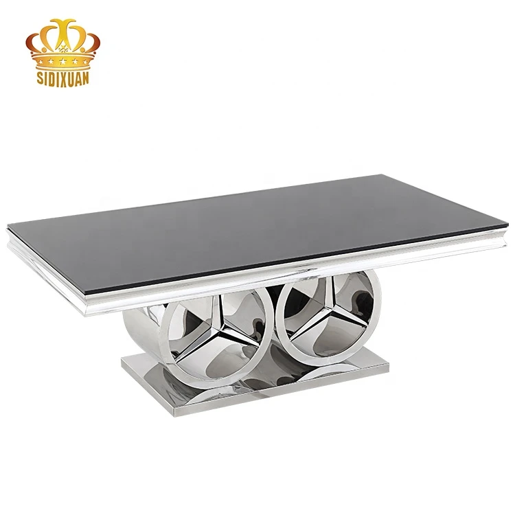 200*100*75cm Modern Furniture Rectangular Marble/Glass Top Stainless Steel Base Dining Table