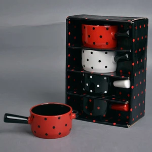 2013 newly designed promotional ceramic soup tureen with dots